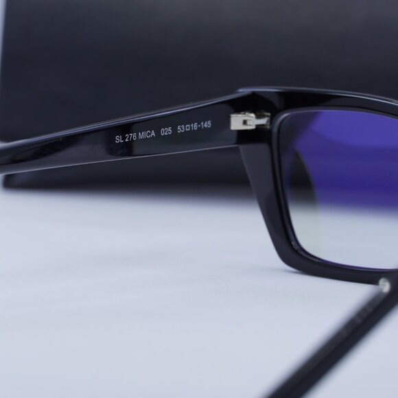 Saint Laurent SL276 MICA 025 Cat Eye Sunglasses - Black/Clear - Picture 9 of 12
